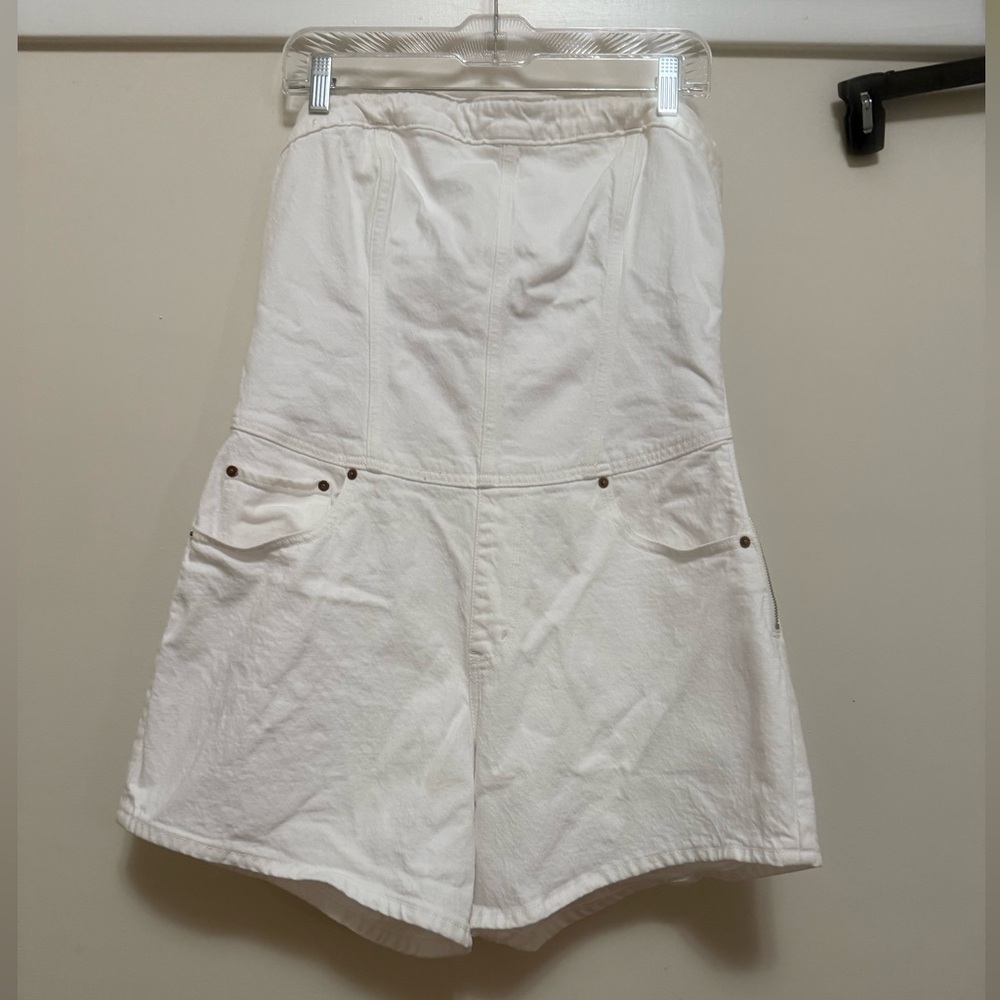 Abercrombie White Denim Romper - L